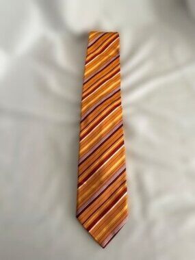BRIONI Authentic Vintage Men's Luxury 63" Big & Tall Striped Silk Necktie Italy